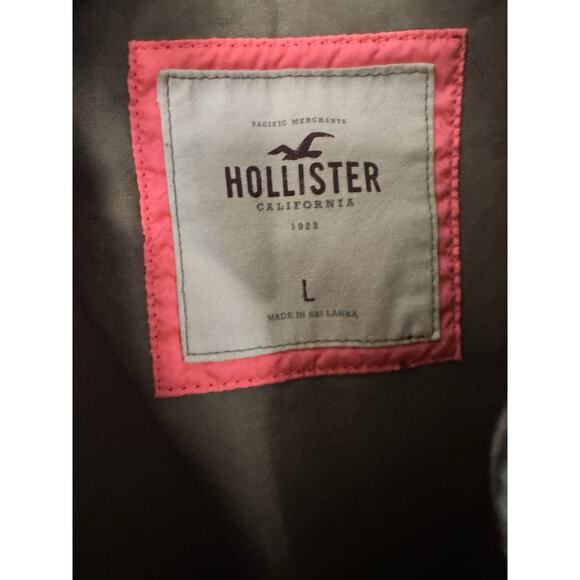 Y2K Hollister Womens Large Army Green Brown Military Utility Jacket Distressed - Picture 6 of 12